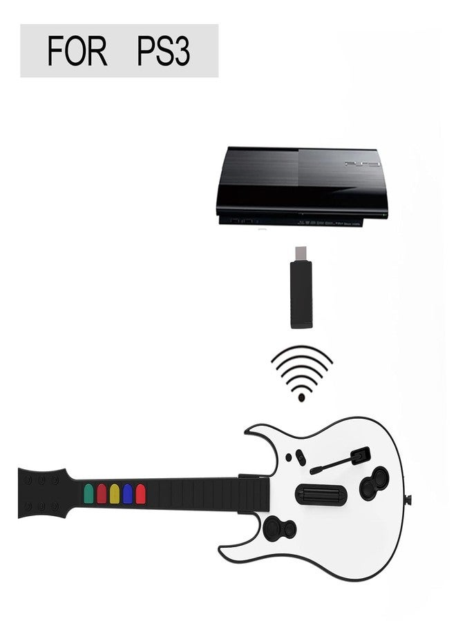 NBCP Guitar Hero Guitar, Wireless PC Guitar Hero Controller for PlayStation 3 PS3 with Dongle for Clone Hero, Rock Band Guitar Hero Games White - Image 4
